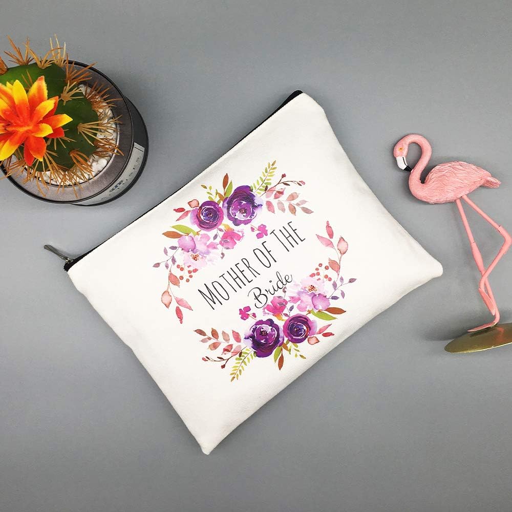 Charmoly Mother of The Bride Groom Gifts Makeup Bag Pouch Purse Tote for Mom Bridal Party Wedding Party from Daughter Son - Image 4