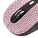 Wireless USB Optical Scroll Wheel Pink Crystal Rhinestone Computer Mouse