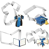 CUTENJOY Graduation Cookie Cutters Set 4 Pieces,Stainless Steel | Graduation Cap, Diploma, Graduation Gown, Cookie Cutters for Graduation Celebration Party
