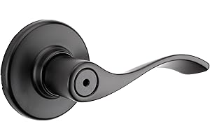Weiser Belmont Matte Black Door Handle, Reversible Privacy Lever, Interior Door Handles for Bedroom and Bathroom Doors, Keyle