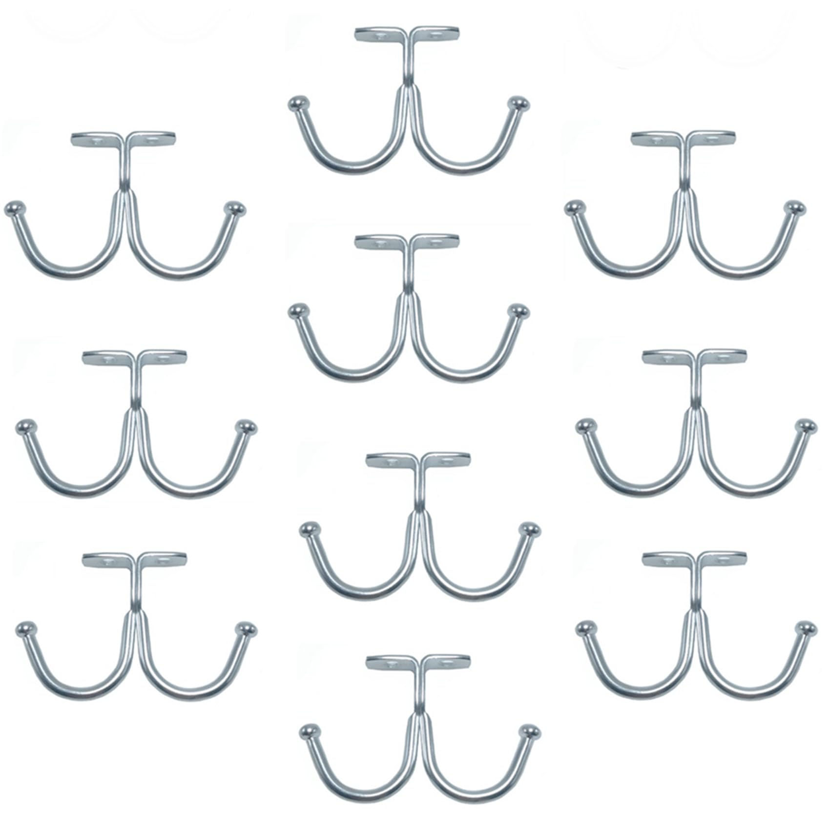 Hdtyyln 10 Pcs Double Prong Ceiling Hook, Under Cabinet Hooks, Heavy Duty Hook Under Wardrobe Organizer for Hanging Home Office Kitchen Utensils Keys Towel Bags Towel Cup, Garden Plant Hanger Hooks