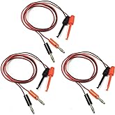 HiLetgo 3Pair 4MM Banana Plug to Test Hook Clip Test Lead Cable for Multimeter 1M
