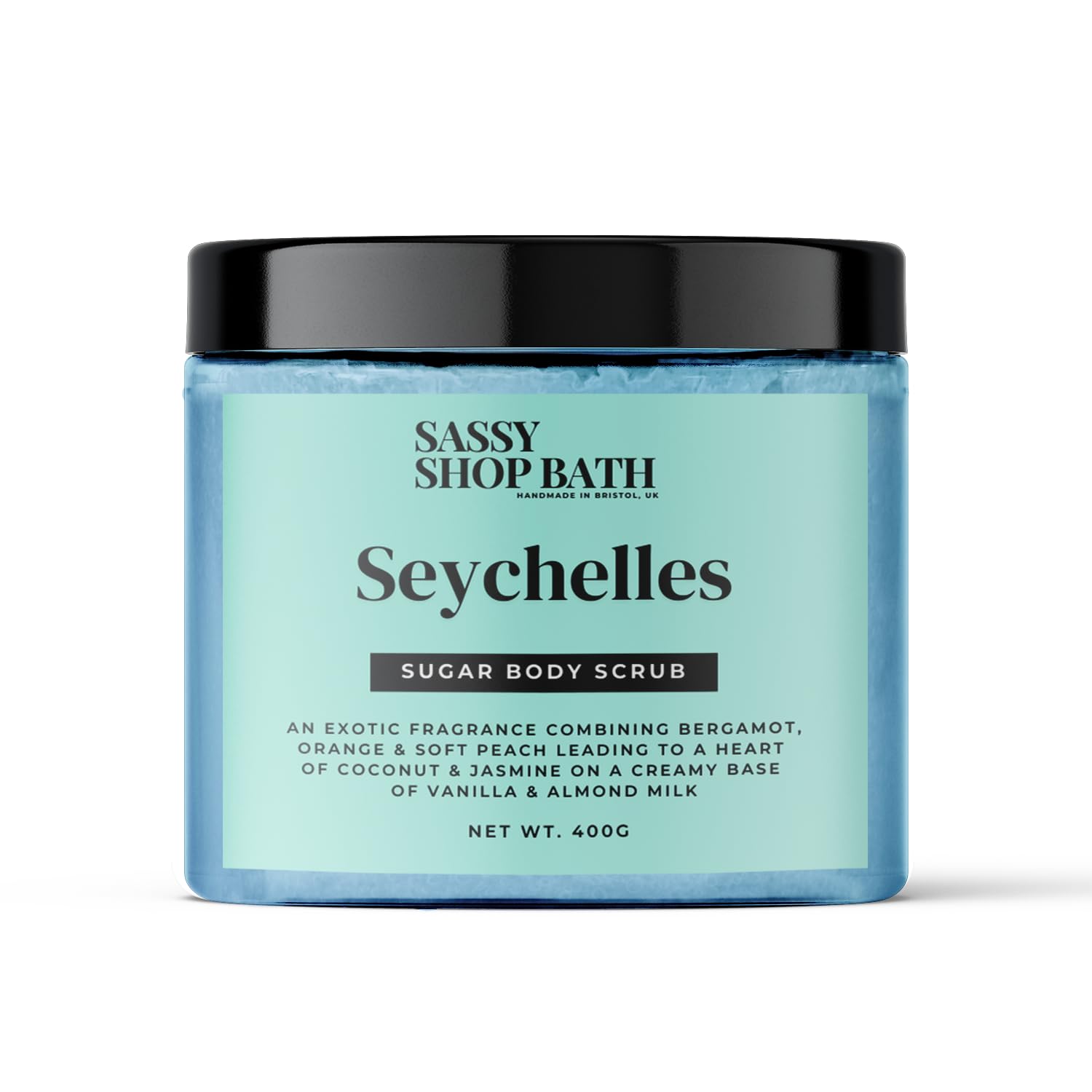 Sassy Scents Seychelles Sugar Body Scrub | Exfoliating + Hydrating | Soft Smooth Skin | 400g