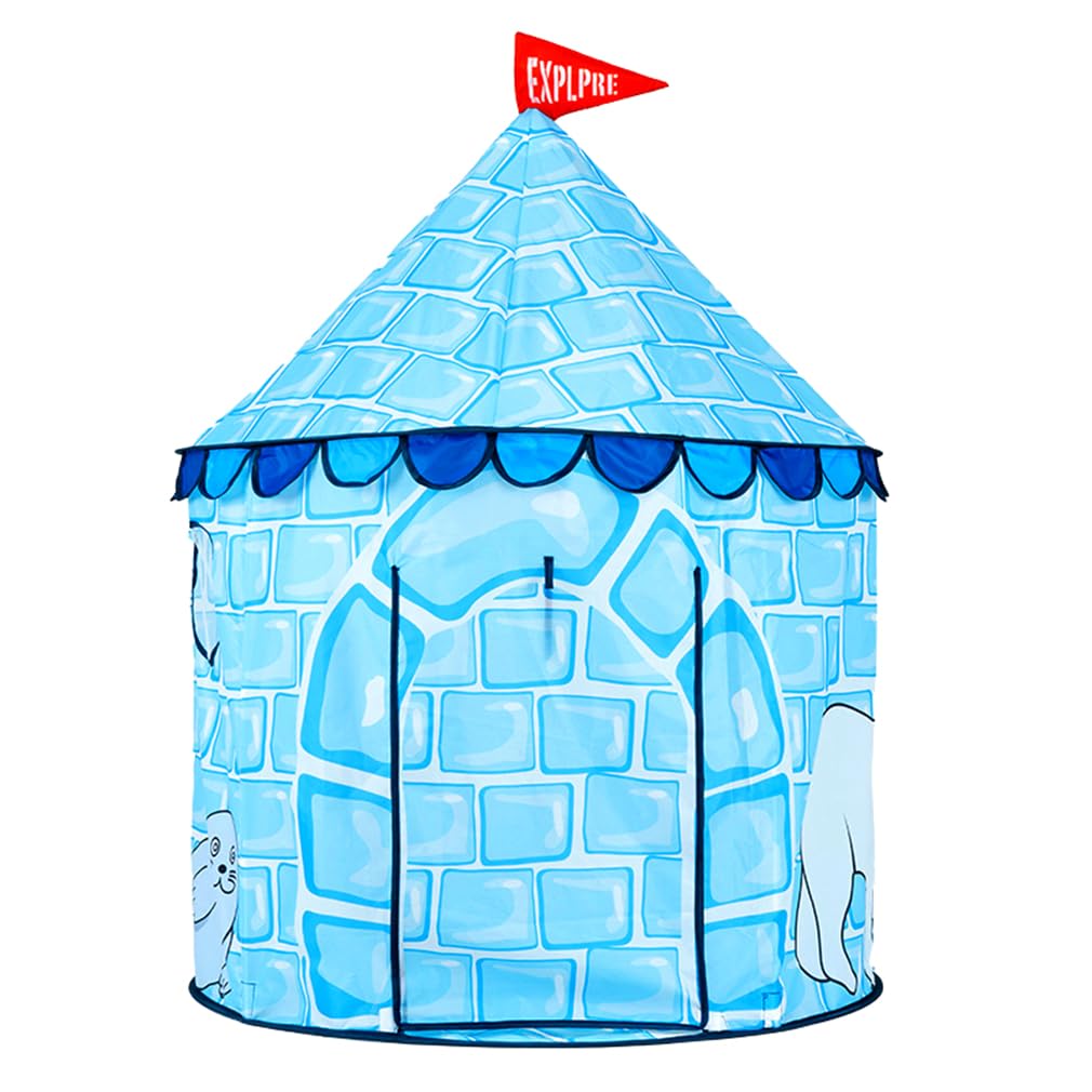 Floving Foldable Children's Teepee,Play Tents for kids,Pop up baby tent for Indoor and Outdoor,yurt playhouse for storage toys,with storage bag (White)