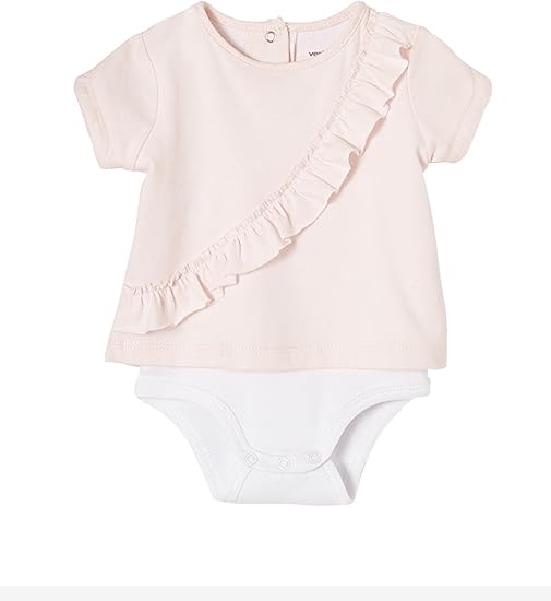 Vertbaudet Lot De 2 T Shirts Bodies A Volants Bebe Naissance Lot Rose 18m 81cm Amazon Fr Bebes Puericulture
