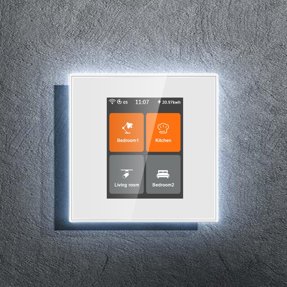 LANBON L8-HS4 LCD 4 Gang Smart Light Switch works with Tuya Smart Life & Alexa/Google Home Echo, Touch WiFi Light Switch,Easy Install,Neutral Wire Required,No Hub Need,Not Dim