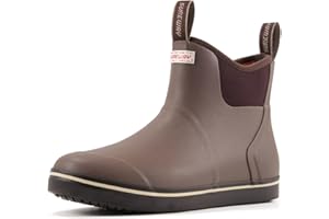 SUREWAY Men's Deck Boots Professional Non-Slip Fishing & Ankle Boating Boot Waterproof Rain Boots, Lightweight Neoprene Rubber Deck Boots