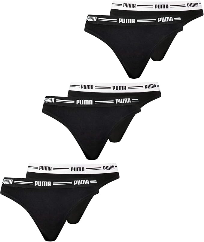 PUMA Ladies Iconic Thongs Thong 603034001 6er Pack Amazon.co.uk Clothing
