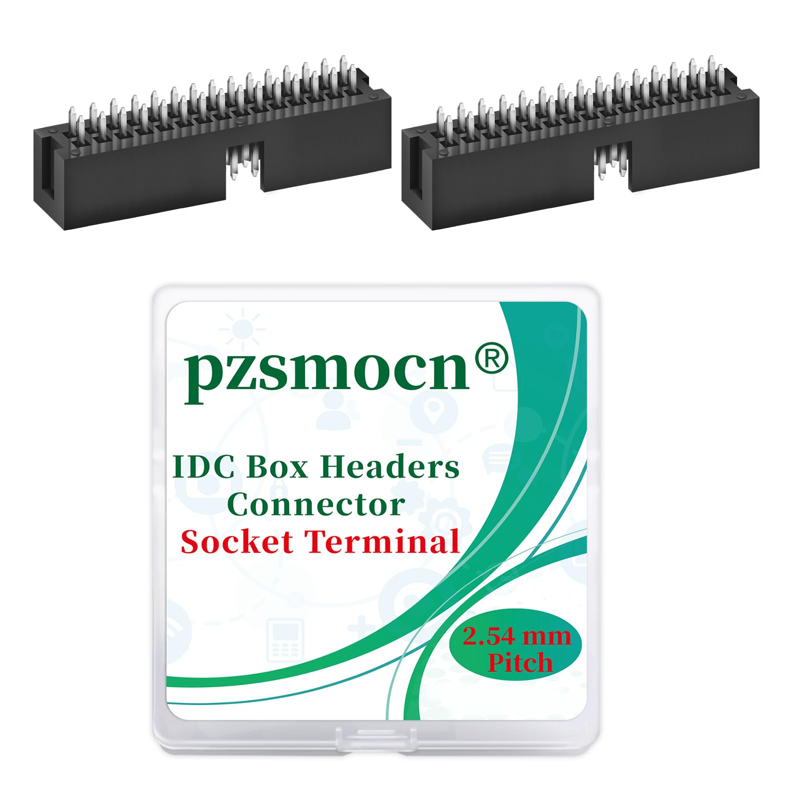 Pzsmocn 20 Pieces IDC 2 * 15 Double Row 2.54 mm Pitch JTAG ISP 30-Pin Straight Pin in-line Box Header Connector Adapter Cable Male Socket Terminal for PCB Electronic Equipment Projects.