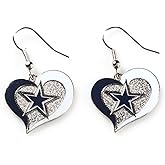 NFL Dallas Cowboys Swirl Heart Earrings