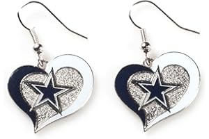 AMINCO NFL Dallas Cowboys Swirl Heart Earrings