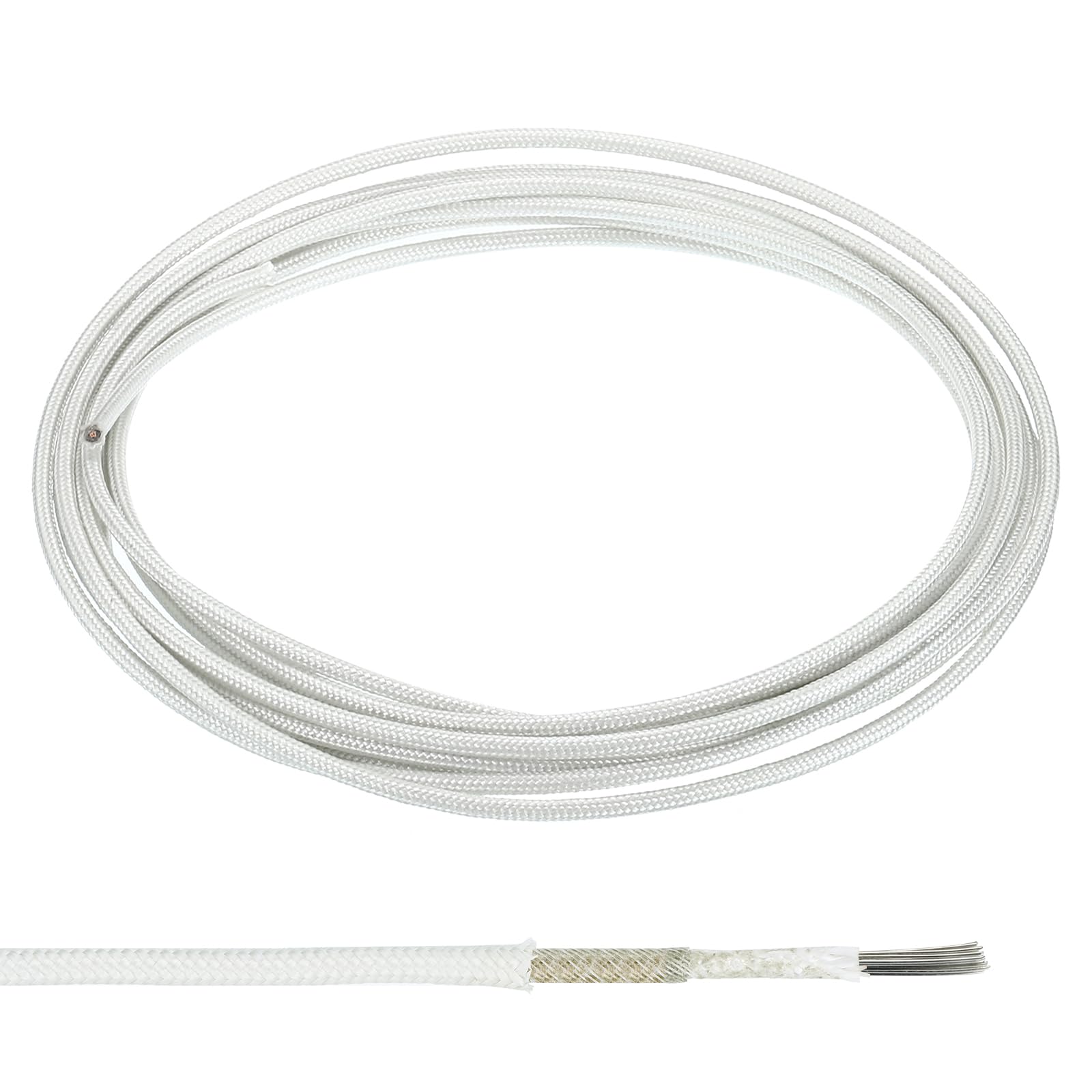 PATIKIL 26Ft 11AWG Mica High Temperature Wire, -60-450 Degrees Celsius Nickel Plated Copper Wire Glass Fiber Insulated Heat Resistant Electronical Flexible Cable Used in Harsh Environment