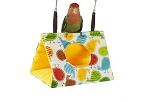 GUANLANT Parakeet Winter Warm Bird Nest House Cockatiel Hammock Bed Parrot Cage House Tent Snuggle Hut Budgies Sleeping Hideaway with Pad Lovebirds Conures Quaker