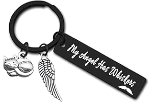DABIHU Pet Memorial Gift Loss of Cat Keychain Sympathy Gift In Memory of Cat Pet Gift Keychain Pet Sympathy Gift for Cat Lover Family Friends Remembrance Gifts Has Whiskers Keyring Cat Pet Loss Jewelry