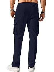 PLEPAN Men's Casual Cargo Pants Drawstring Hiking