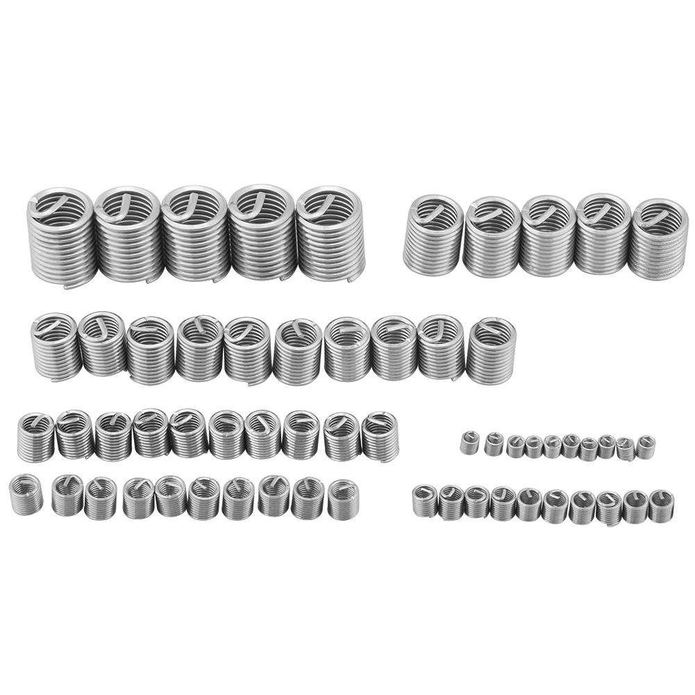 Thread Repair Kit, Fydun 60pcs Wire Inserts Screws Sleeve Assortment Kit Stainless Steel M3 M4 M5 M6 M8 M10 M12 Steel Sheath Coiled Wire Type Screw Repair Insert Assortment Kit