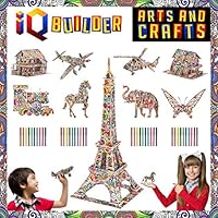 IQ BUILDER | Fun Creative DIY Arts and Crafts KIT | Best Toy Gift for Girls and Boys Age 8 9 10 11 12 Year Old | Educational Art Building Painting Coloring 3D Puzzle Project Set for Kids and Adults