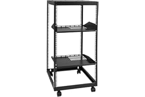 VEVOR 20U Open Frame Server Rack, 23-40 in Adjustable Depth, Free Standing or Wall Mount Network Server Rack, 4 Post AV Rack 
