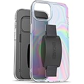 ENCASED Finger Loop Case, Designed for iPhone 15 Pro Max (2023) Hand Strap Iridescent Clear Cover, Silicone Phone Holder Grip (Rainbow Haze)
