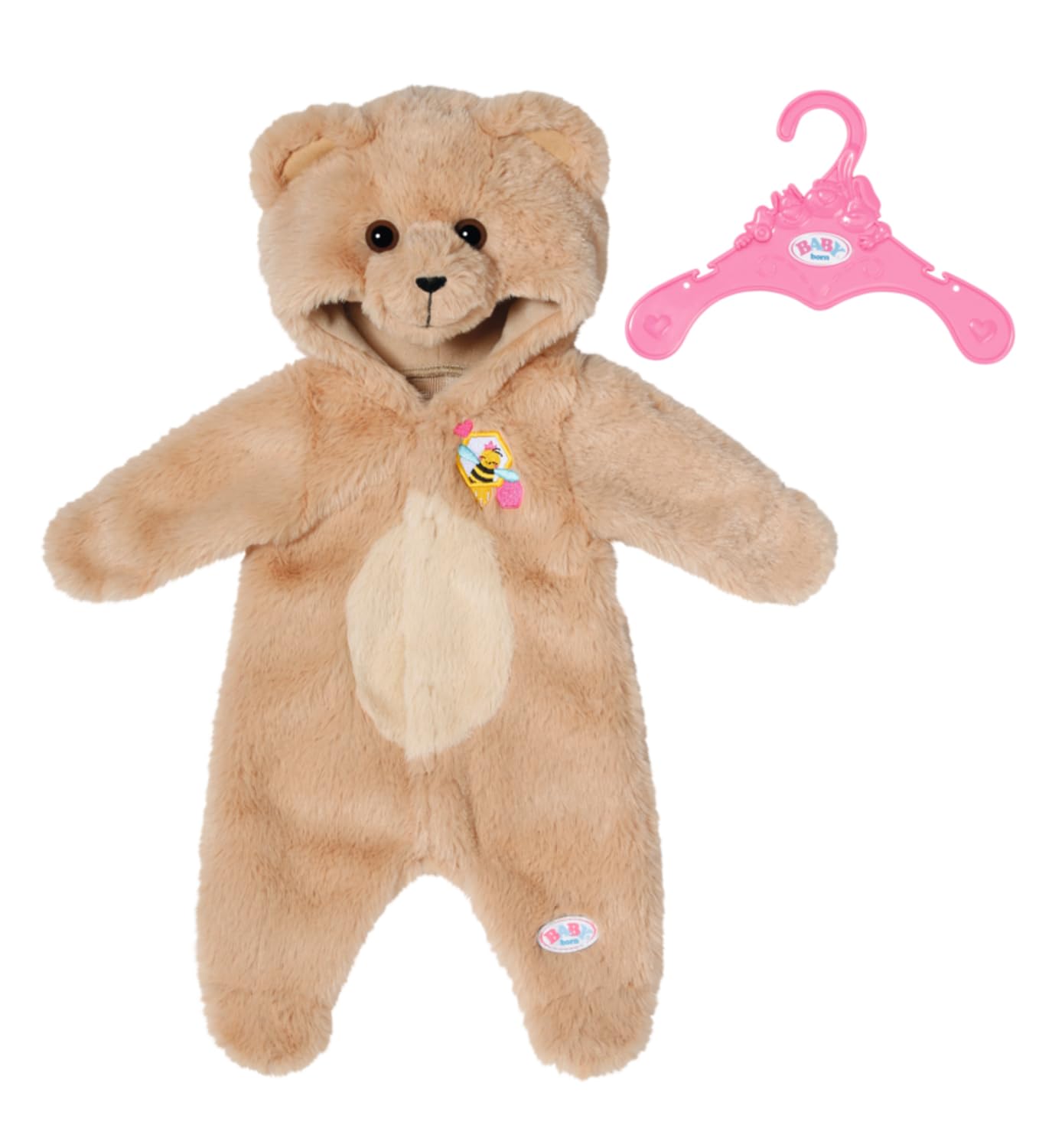BABY born Bear Suit 836088 - Onesie Bear Outfit with Super Soft Material for 43cm Dolls - Suitable for Children from 3 Years Old