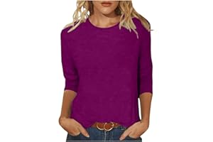 BLCZOMT Womens Fall Fashion Shirts Casual Plain Round Neck Blouse Tops Daily Going Out Tshirt Loungewear Lightweight Outfits