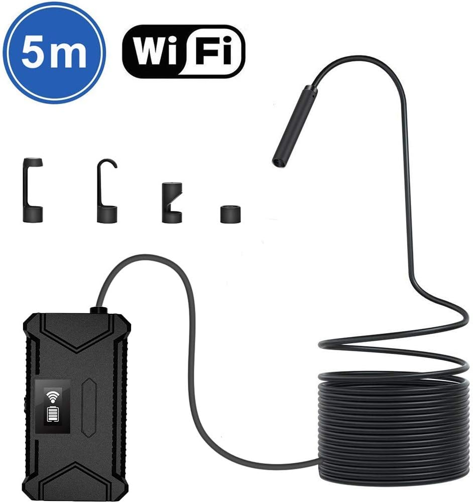 CSHope CD060 WiFi Endoscope 1.18 Inch to 197 Inch Wireless Snake Inspection Endoscope Camera with 2.0MP Black