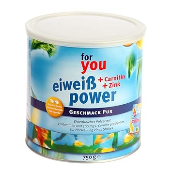 for you Power Eiweiß nach Strunz I Fitness Eiweisspulver mit Carnitin Whey-Protein Sojaprotein Milchprotein I Biologische Wer