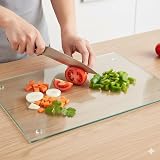 Acense Tempered Glass Worktop Saver 40 x 30 cm Non-Slip Edges Rounded Corners