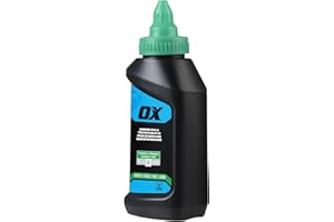 OX Pro Series Green Chalk Line Powder 8oz Marking Chalk Refill - Permanence 2 Line Marking Powder Refill with High Flow Nozzl