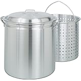 Bayou Classic 4042 42-Quart All-Purpose Aluminum Stockpot with Steam and Boil Basket