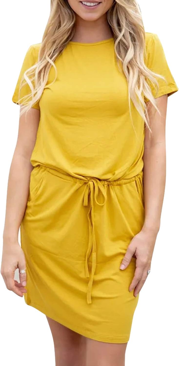 yellow tee shirt dress