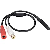 HCFeng CCTV Microphone Audio Cable Pickup Device Mic Outdoor CCTV RCA Surveillance Mic DVR High Sensitive Preamp Amplified Pickup Device M-ic External Camera Sound for Monitoring Equipment[2plug]