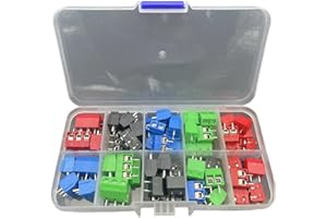 Screw Terminal Block Connector,68PCS KF301 5.0mm Pitch 2/3 Pin Connectors PCB Mount Screw Terminal for Arduino for Raspberry 