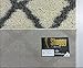 Trellis Ivory (Off-white) Grey Shag Area Rug Rugs Shaggy Collection (Ivory (Off-white), 5'x7')