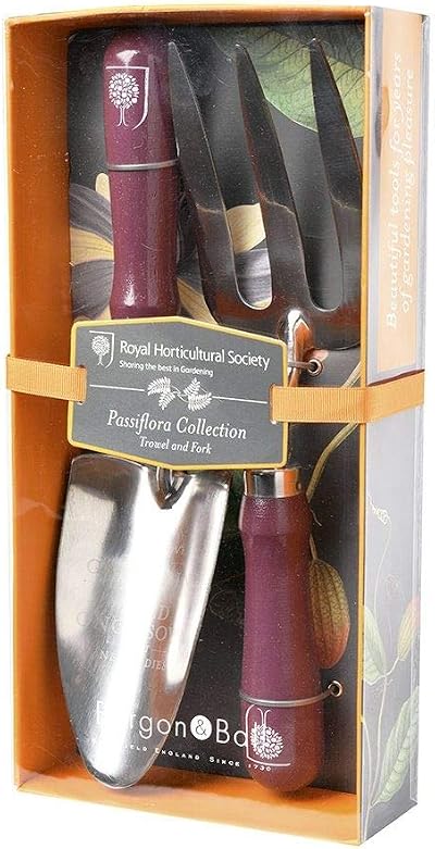 Burgon & Ball Passiflora Trowel & Fork Gift Boxed RHS Endorsed Lifetime