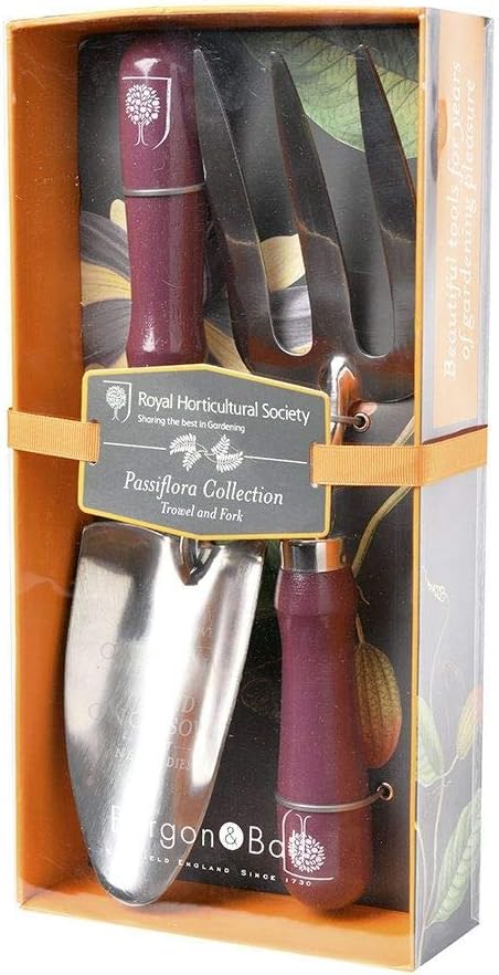 Burgon & Ball Passiflora Trowel & Fork Gift Boxed RHS Endorsed Lifetime