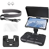 Remote Control Sunshade for DJI Mavic 4 RC Pro 2 Remote Control Silicone Case Sleeve/Controller Screen Protector & Adjustable PU Neck Strap & Standard Lanyard Screw Accessories