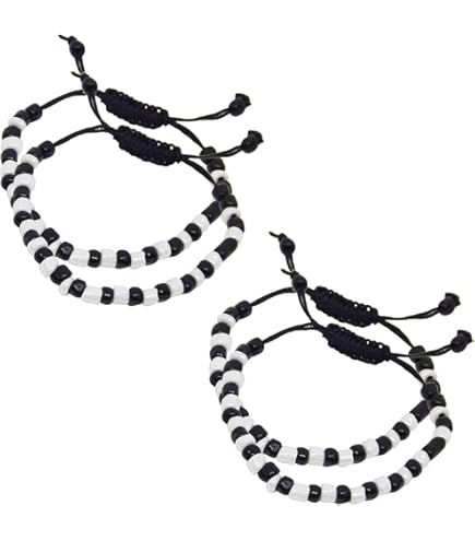 Baby Nazariya Bracelet Set (Black & Silver) - Adjustable Cotton Thread Evil Eye Protection For Newborns & Toddlers