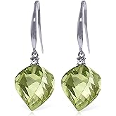 Galaxy Gold GG 14k Solid Gold Fish Hook Earrings Diamonds Twisted Briolette Green Amethysts