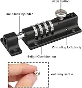 Spopal 2 Pack 120mm Combination Locking Bolt Weatherproof Burglar Proof view 3
