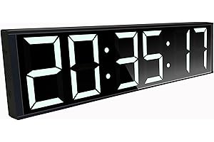 ETEBRG 26'' Huge Digital Wall Clock, Home Gym Interval Workout Timers, with Countdown, Stopwatch, 7-Color Light, 8-Alarms, Calendar/Temperature Display, for HIIT/Tabata/FGB/EMOM (White)