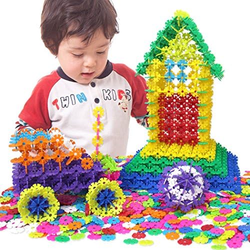 Kids Toy, WOOPHEN 430 Pieces Brain Flakes for Kids, PE Plastic Building Discs Toy, Creative and Educational Building Block Toy Grow Safe Non-Toxic Material! Best gifts for Both Boys and Girls
