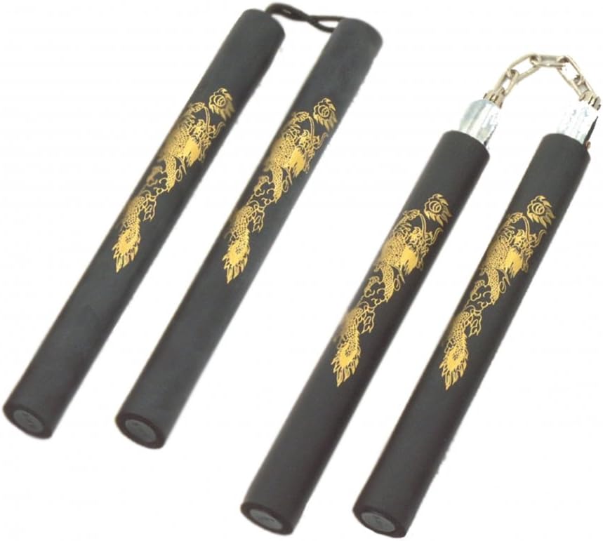 Cimac Nunchuck Foam Adult Kids Martial Arts Black Training Safety Ball Bearing Cord Nunchaku