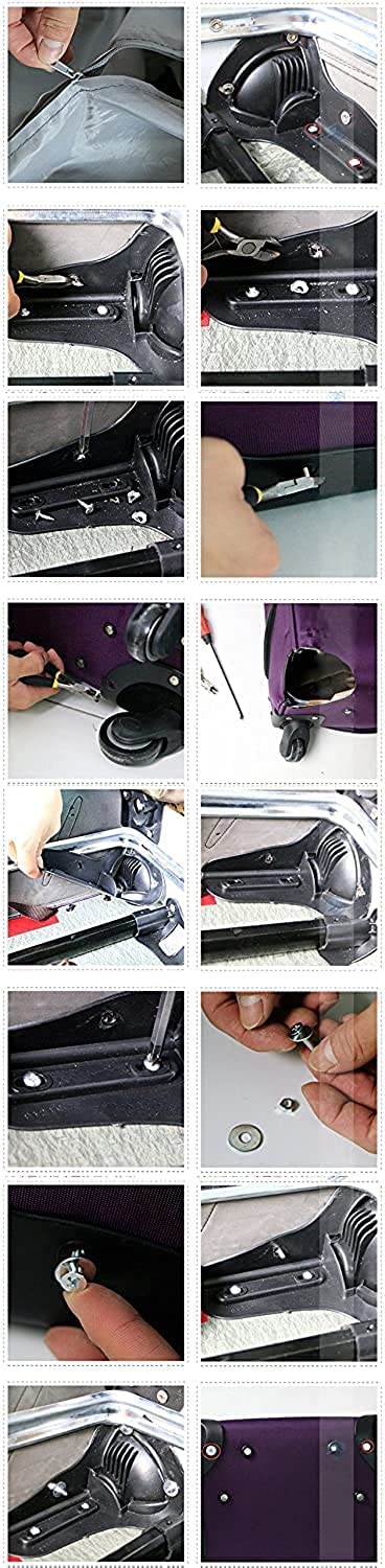 Zoofen Luggage Wheels Replacement Black Suitcase Wheels Replacement Suitcase Caster Wheels with 4 Screw Holes (Z-293)