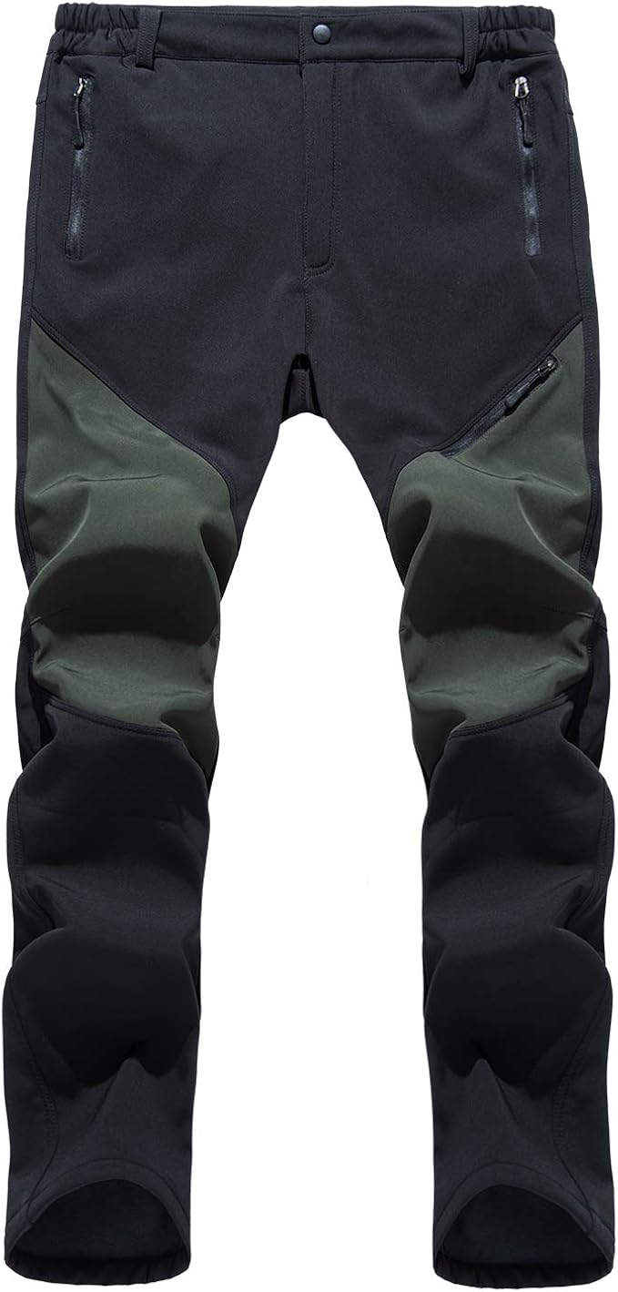 LHHMZ Mens Fleece Hiking Trousers Outdoor Sports Casual Winter Trousers