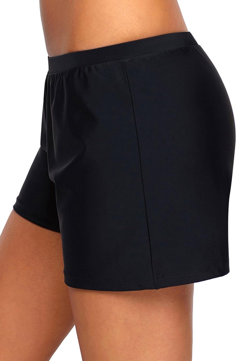 boldgal women's bathing swim retro shorts (black)