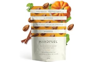 Handfuel Pumpkin Spice Almonds, Dry Roasted Almonds, 6g of Protein, Proudly Canadian Made Plant Based Flavoured Nuts, Gluten 