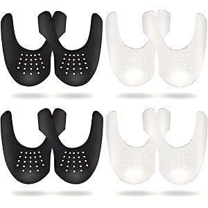 4 Pairs Shoe Crease Protectors for Sneakers, Anti-Crease Guards & Shields for Basketball and Casual Shoes, Toe Box Decreaser,