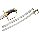 SZCO 36" French Style Napoleon Saber Sword &ndash; Historical Military Replica Sword with Brass Guard &amp; a Scabbard &ndash; Decorative Sword Replica for Collectors, Costumes, Reenactments &amp; Display