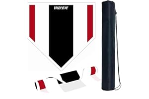 Baseball Home Plate - 17" Tri-Color Blended Rubber Mat for Pitching & Hitting Practice,Softball Training | 0.6lbs Lightweight